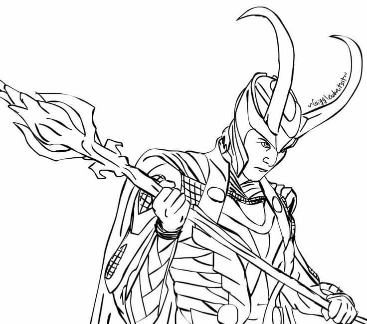 Loki Marvel coloring page