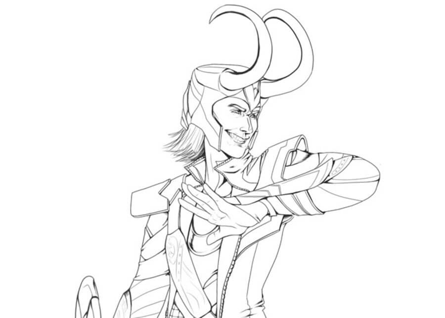 Loki Souriant coloring page