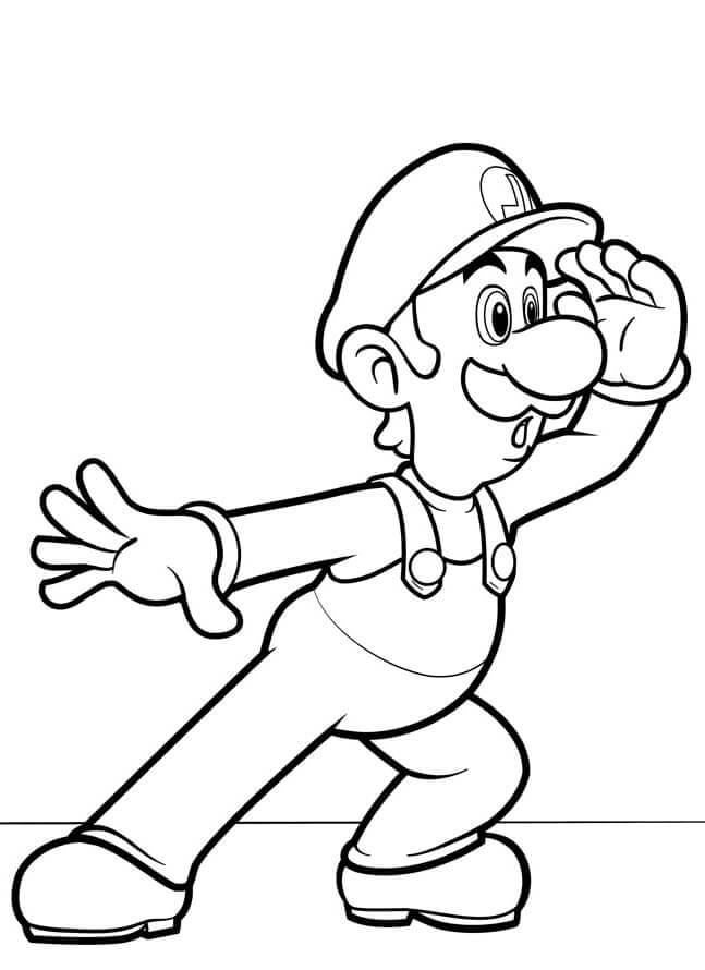 Coloriage Luigi de Super Mario