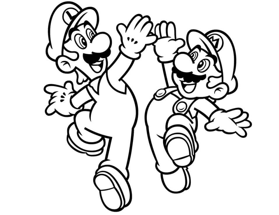 Luigi et Mario coloring page