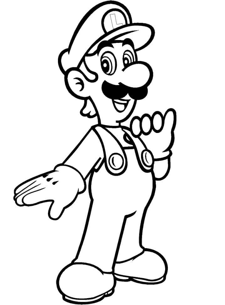 Luigi Souriant coloring page