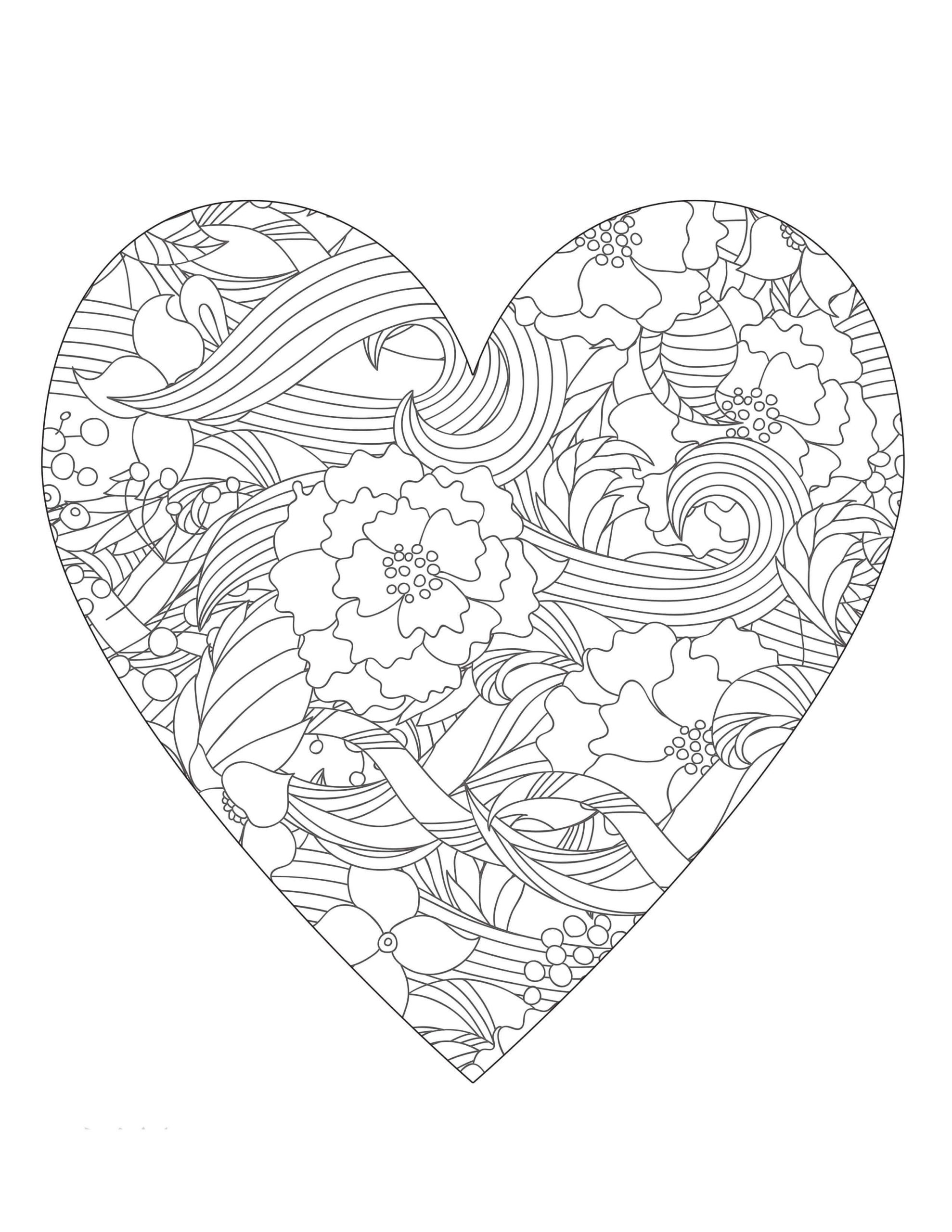 Mandala Coeur Saint Valentin coloring page