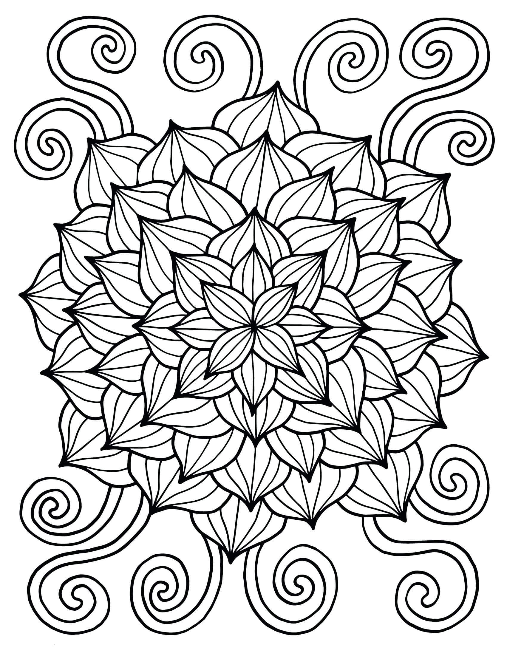Coloriage Mandala de Fleurs Pour Le Printemps