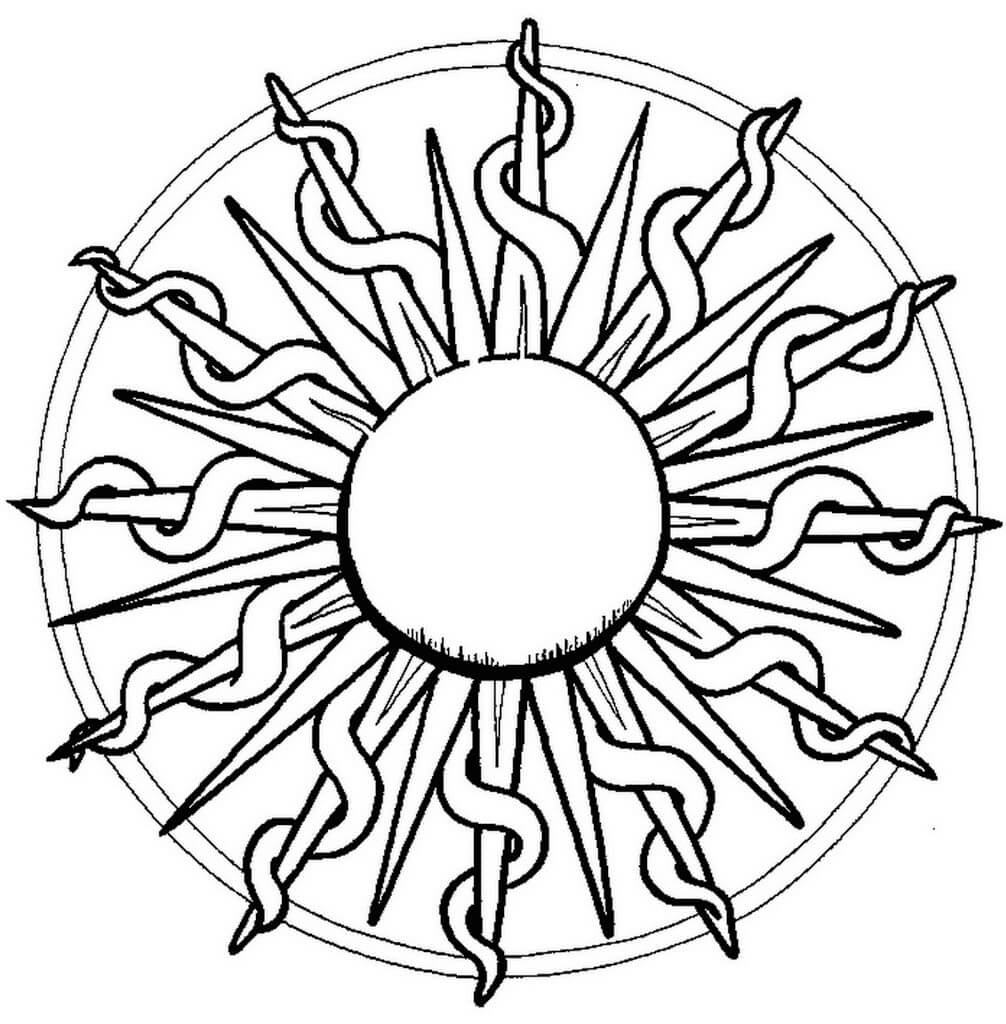 Mandala du Soleil coloring page