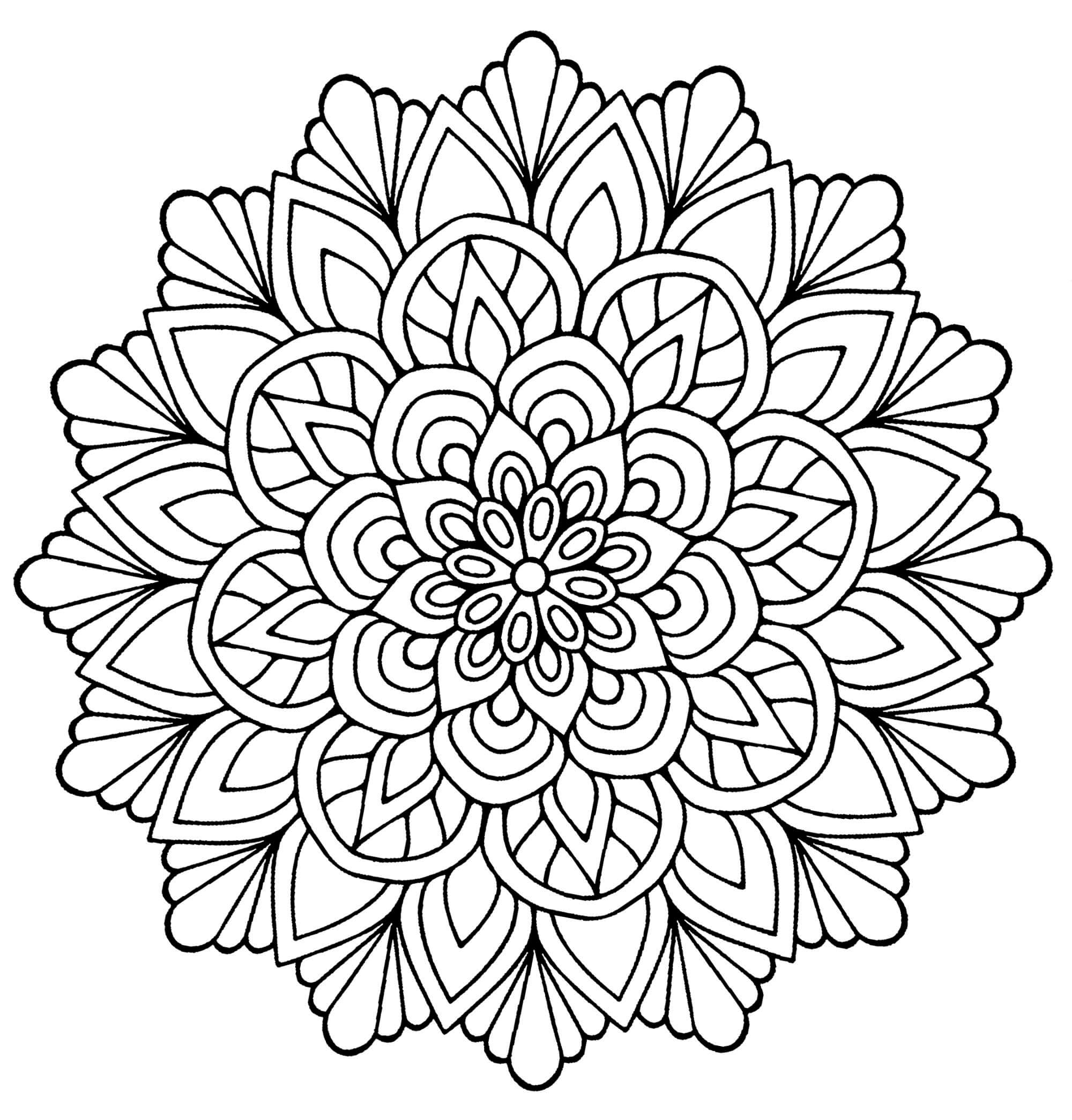 Dessin De Mandala A Imprimer Coloriage Mandala Fleur - télécharger et imprimer gratuit sur  ColoriageEnfant.Com
