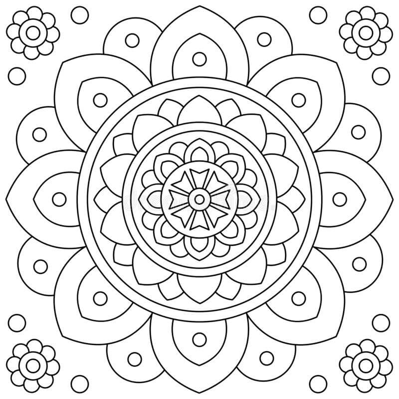 Mandala Fleurs coloring page