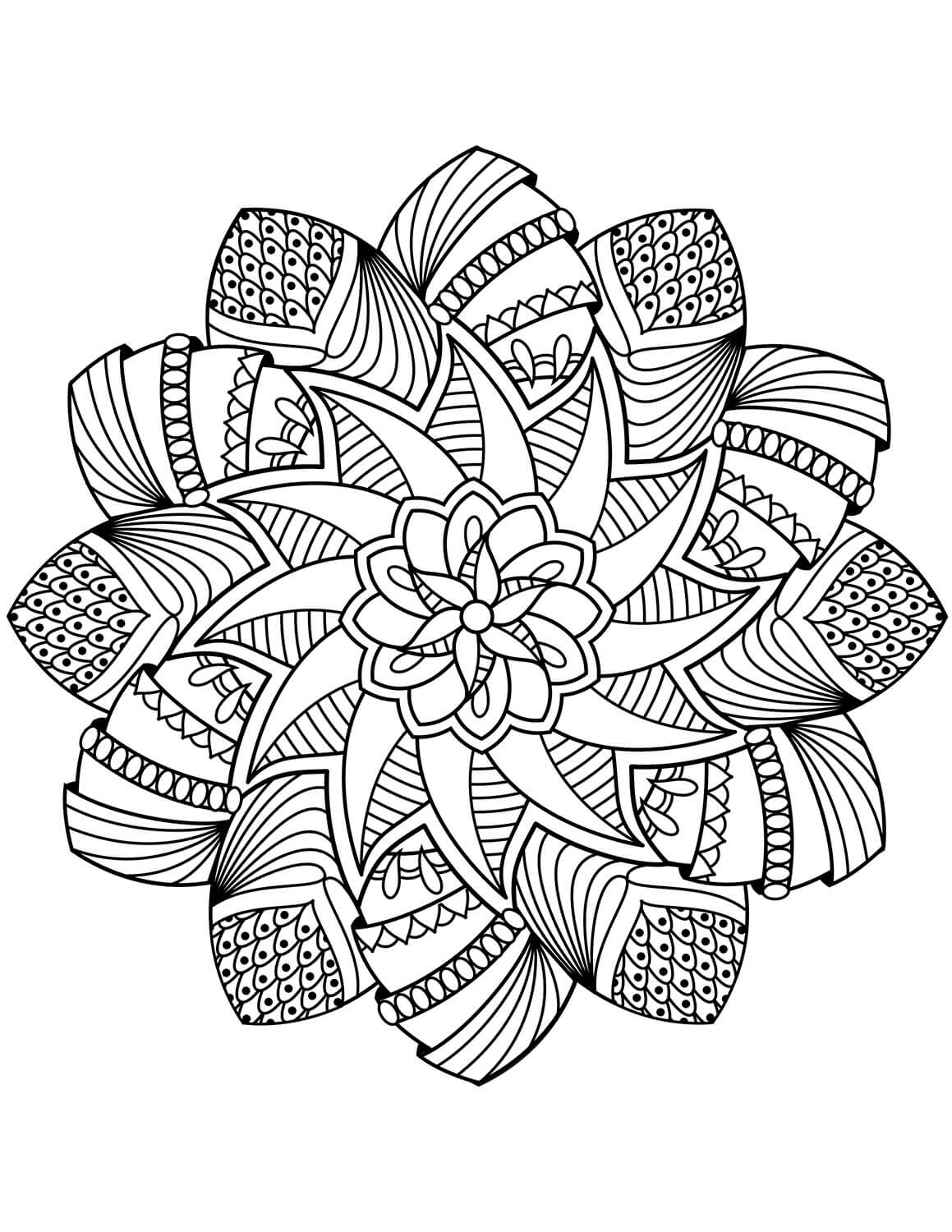 Coloriage Mandala Fleur Parfait