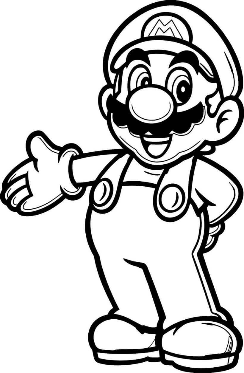 Coloriage Mario est Amical