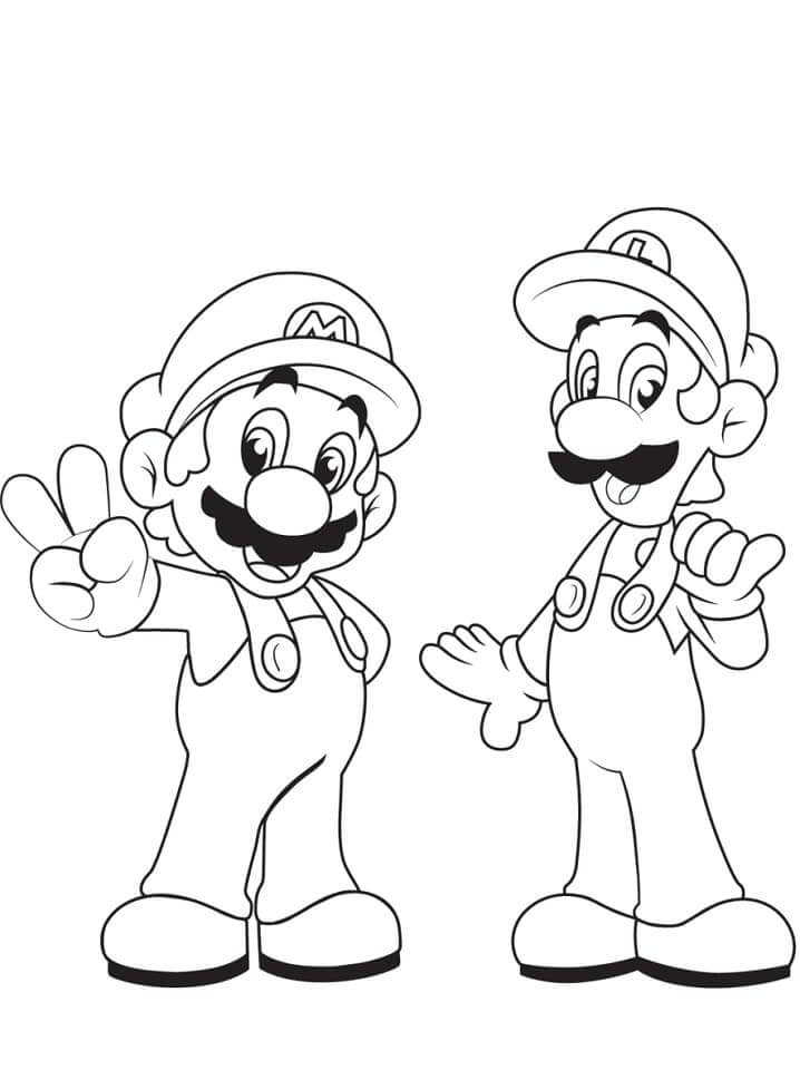 Mario et Luigi coloring page