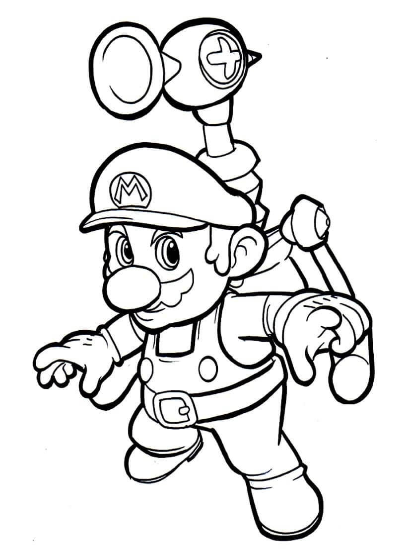Coloriage Mario Jetpack