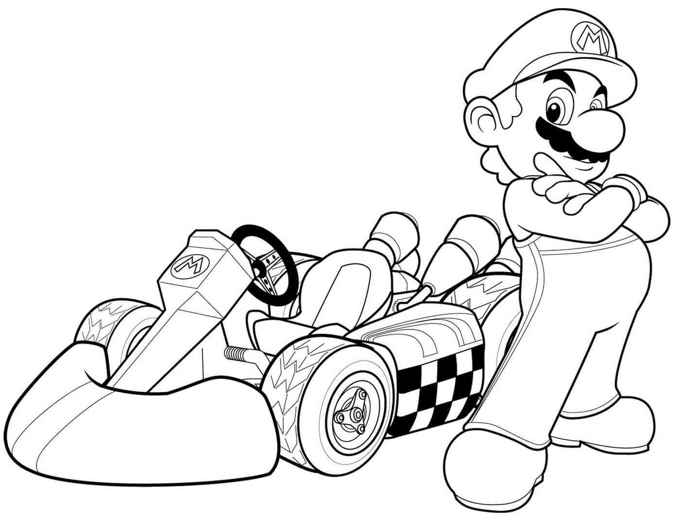 Mario Kart Wii coloring page