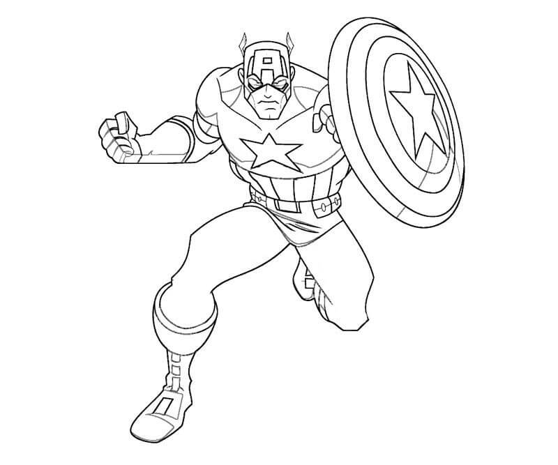 Coloriage Marvel Captain America