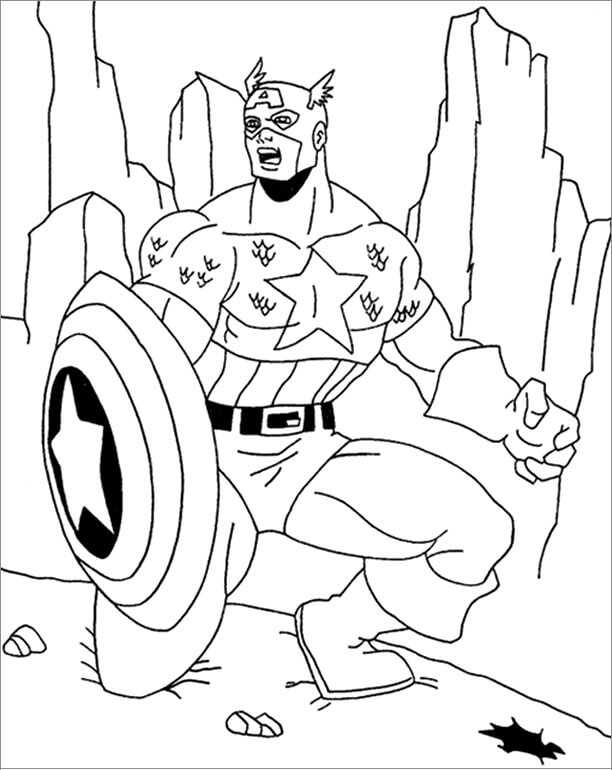 Marvel Captain America coloring page