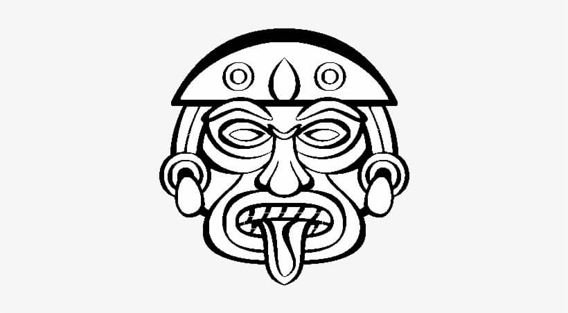 Masque Aztèque coloring page