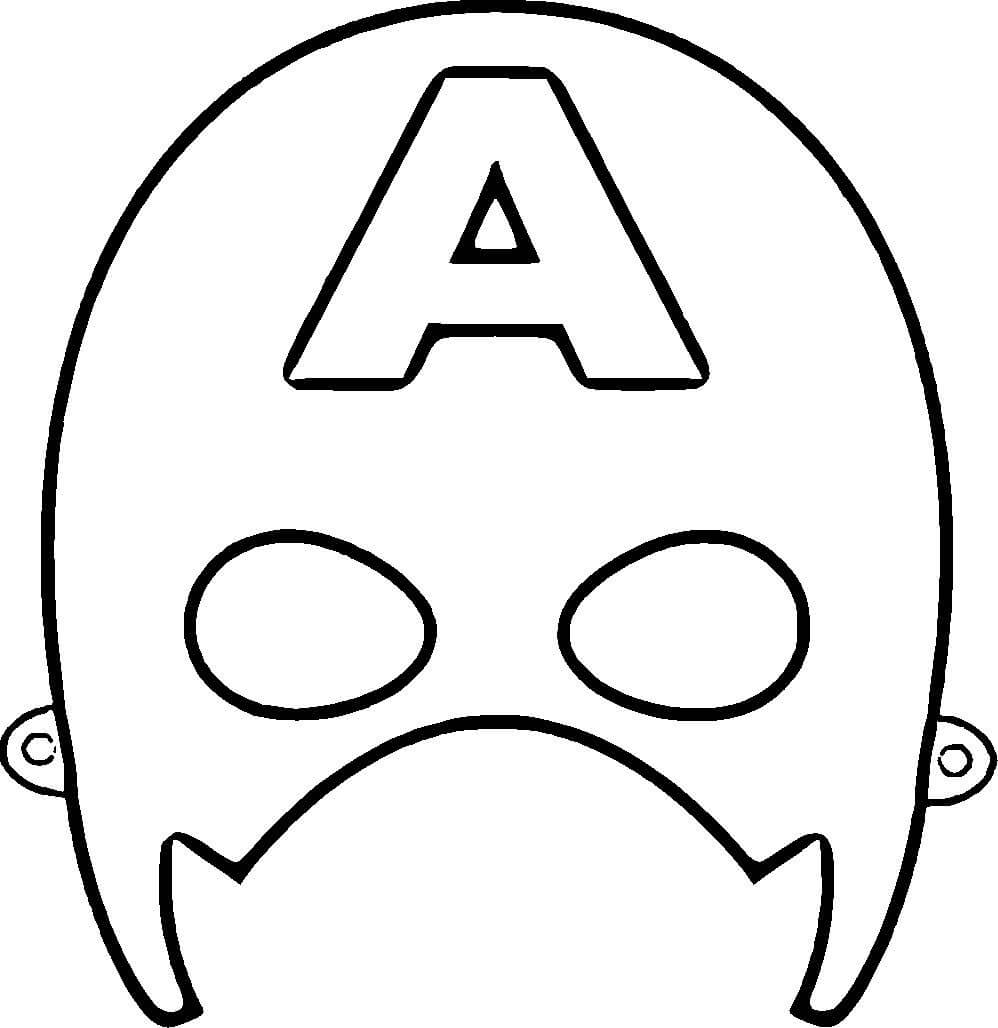 Coloriage Masque de Captain America