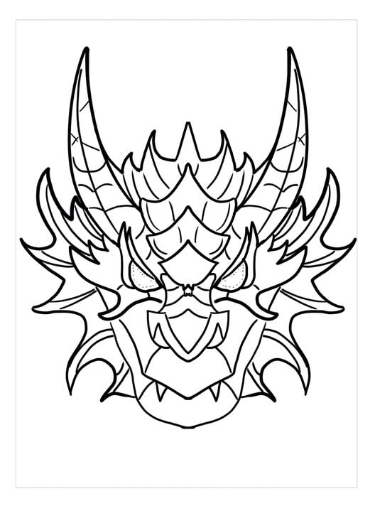 Masque de Dragon coloring page