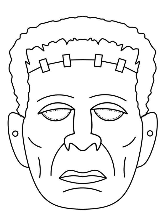 Masque de Frankenstein coloring page