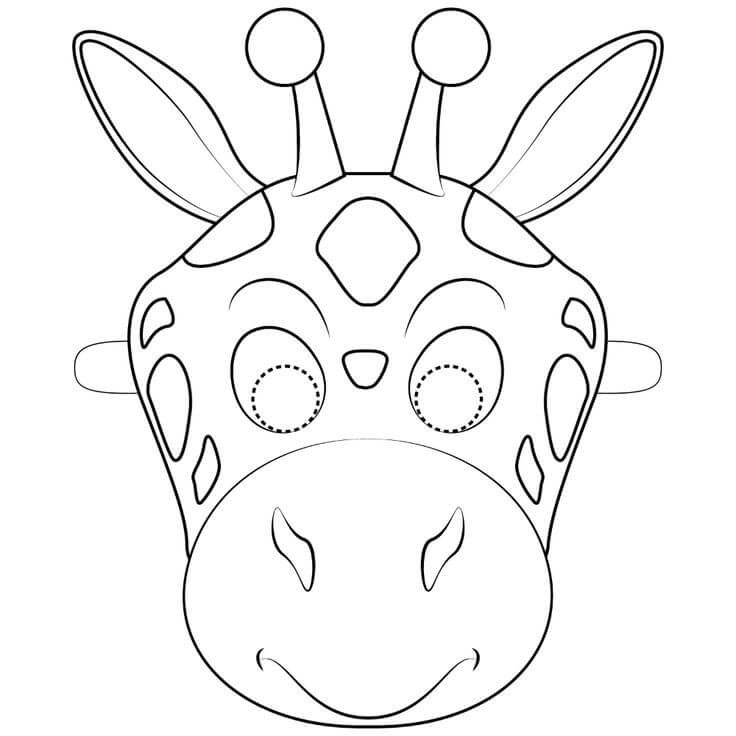 Coloriage Masque de Girafe