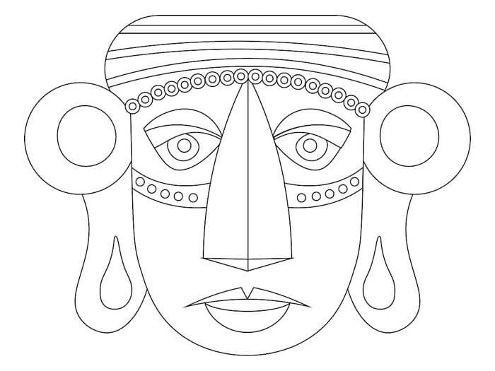Masque Inca coloring page
