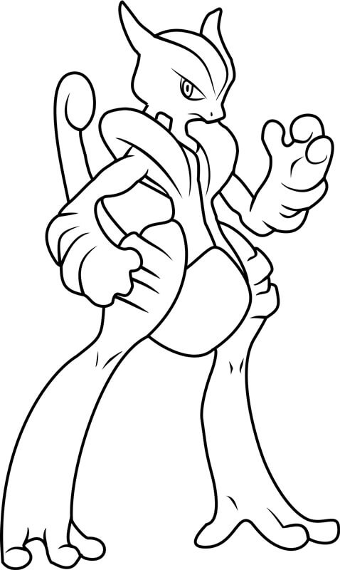 Mewtwo Méga X coloring page