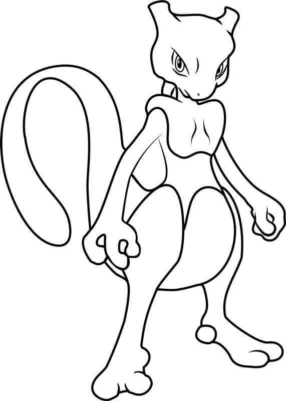 Mewtwo Pokemon coloring page