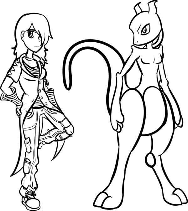 Mewtwo coloring page