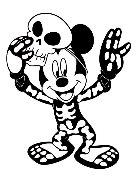 Coloriage Mickey à Halloween