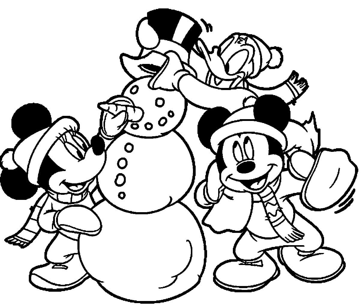 Mickey en Hiver coloring page