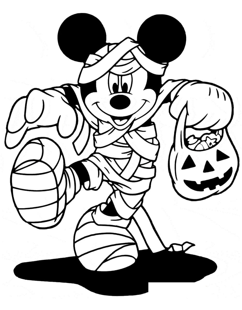Coloriage Mickey Mouse à Halloween
