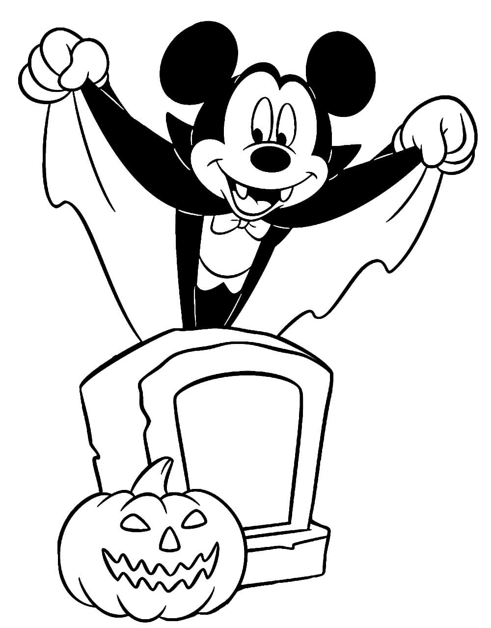 Mickey Mouse le Vampire coloring page