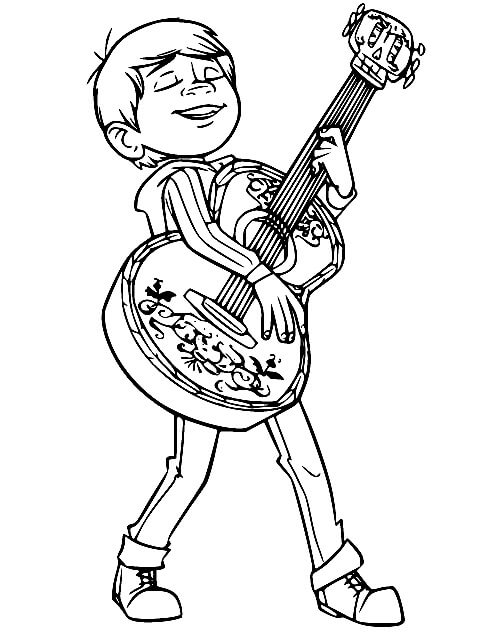Miguel Rivera Joue de la Guitare coloring page