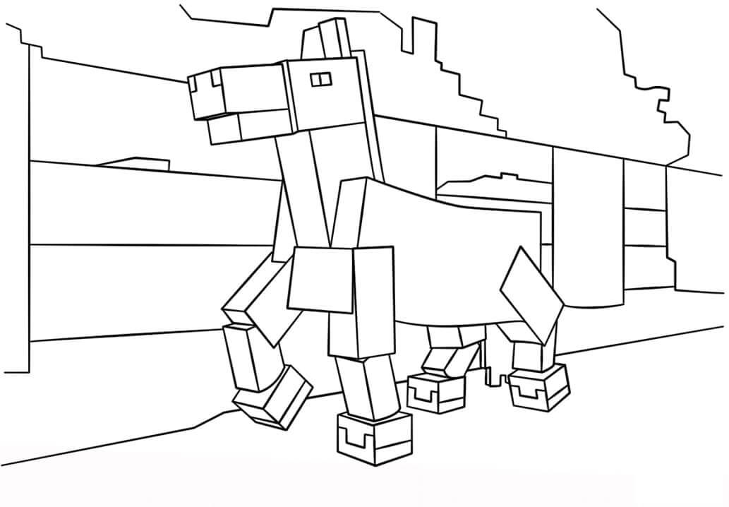 Minecraft Cheval coloring page