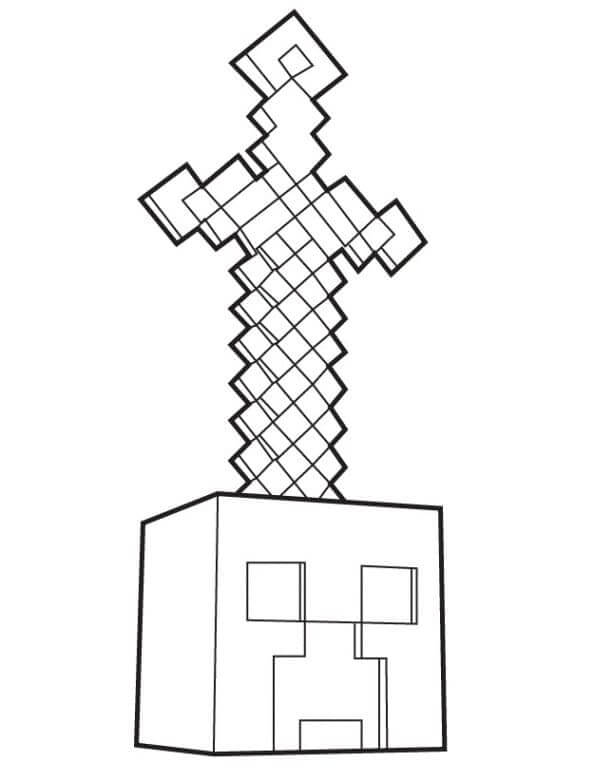 Minecraft Épée de Diamant coloring page