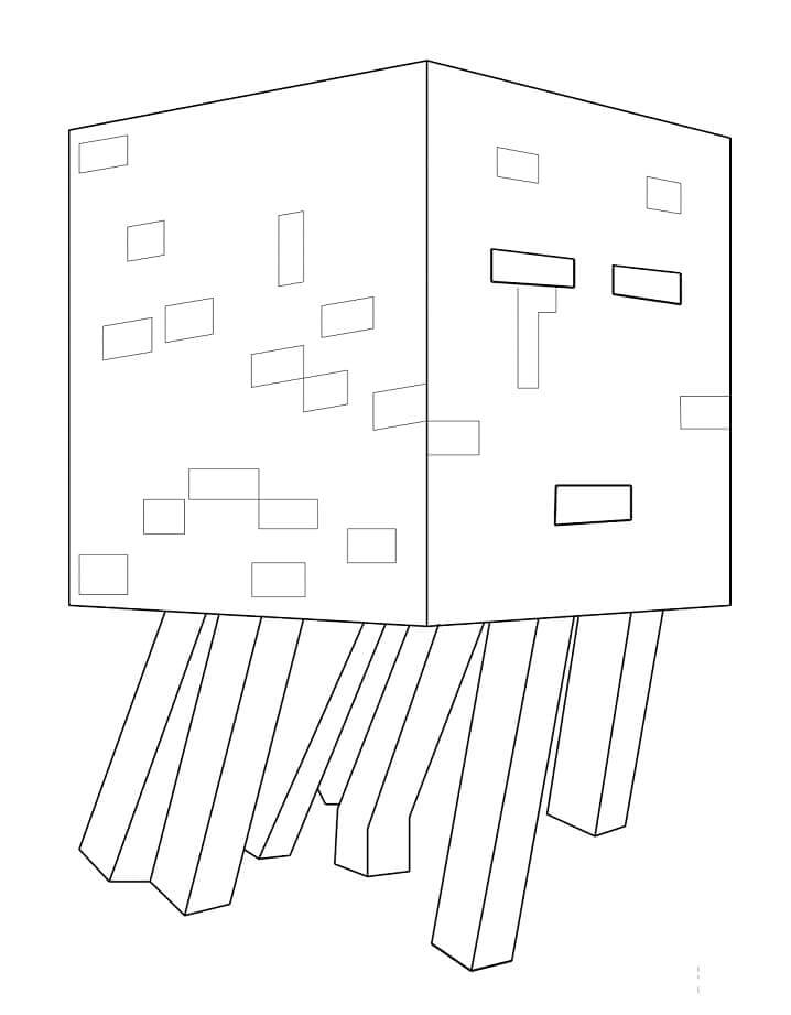 Minecraft Ghast coloring page