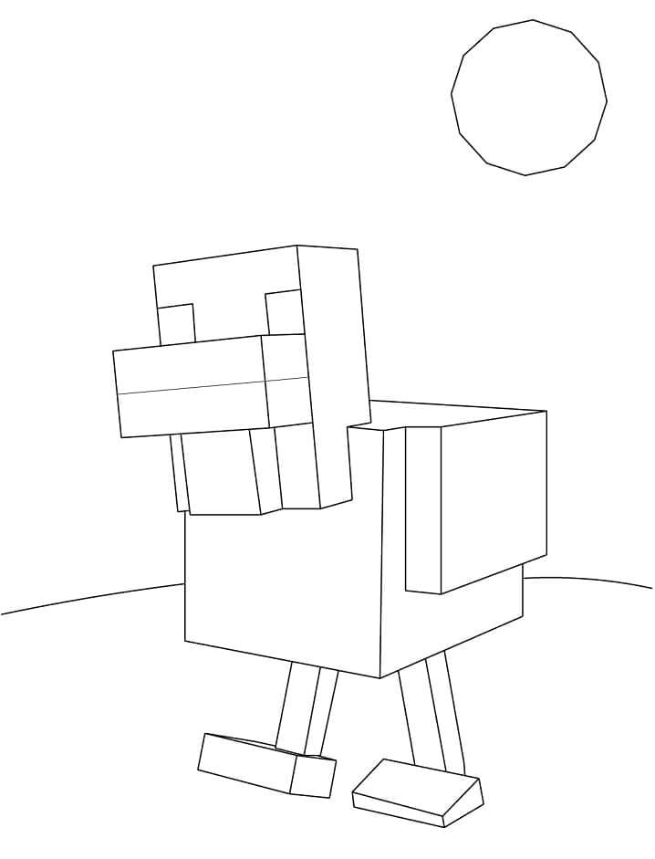 Minecraft Poulet coloring page