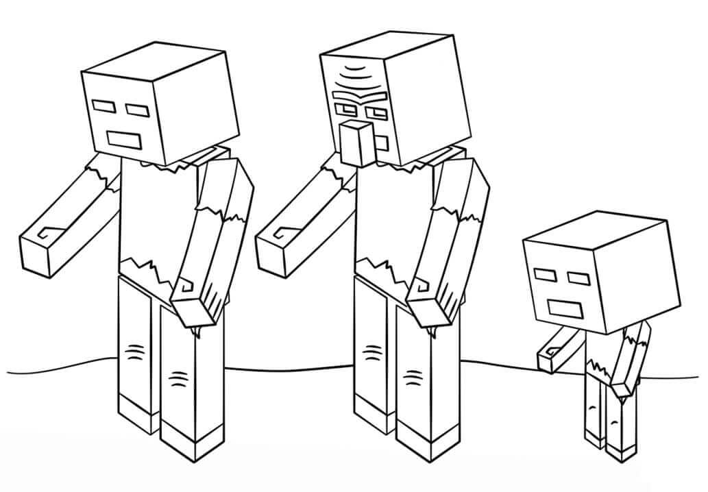 Coloriage Minecraft Zombies