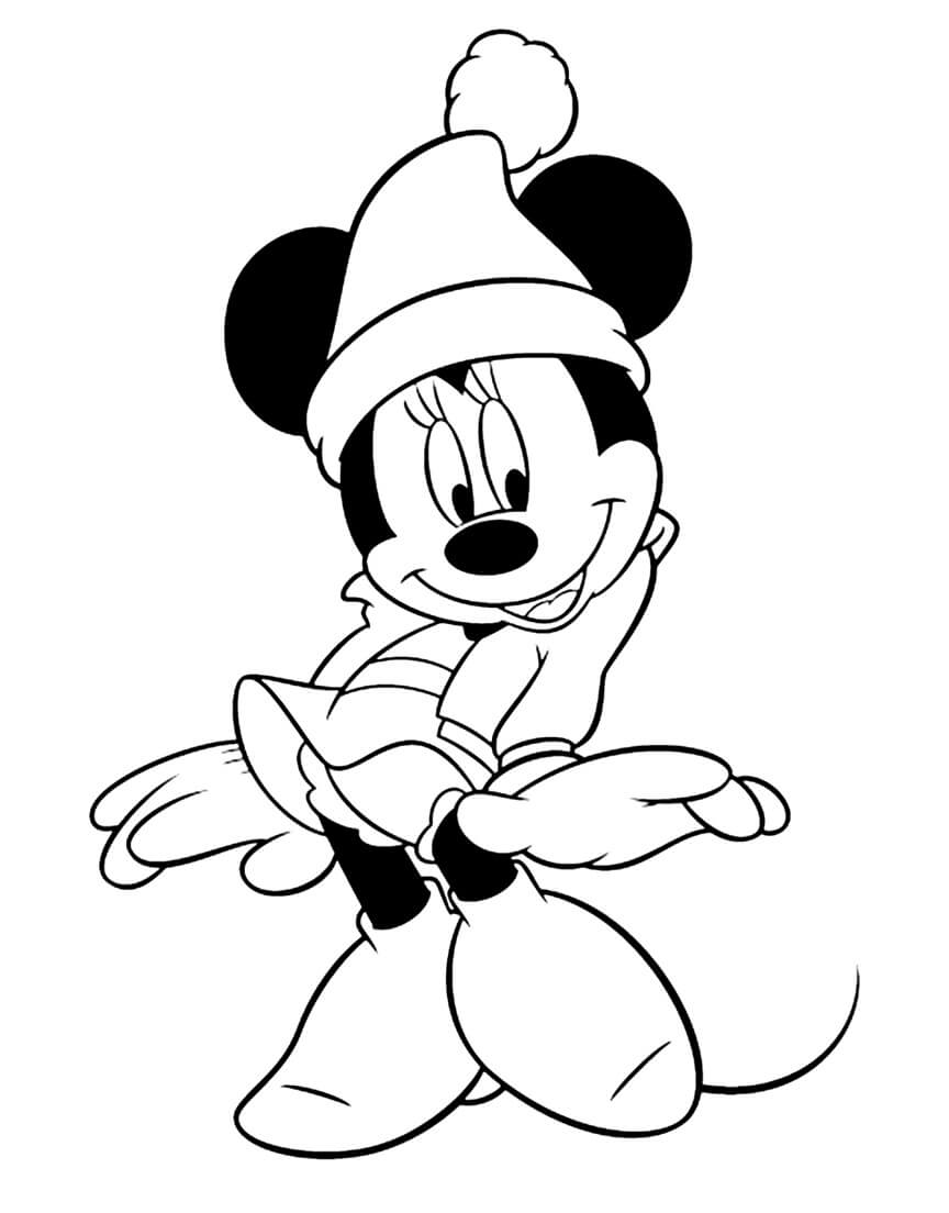 Minnie en Hiver coloring page