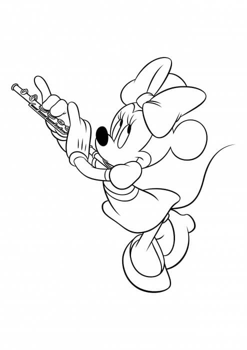 Minnie Joue de La Flûte coloring page