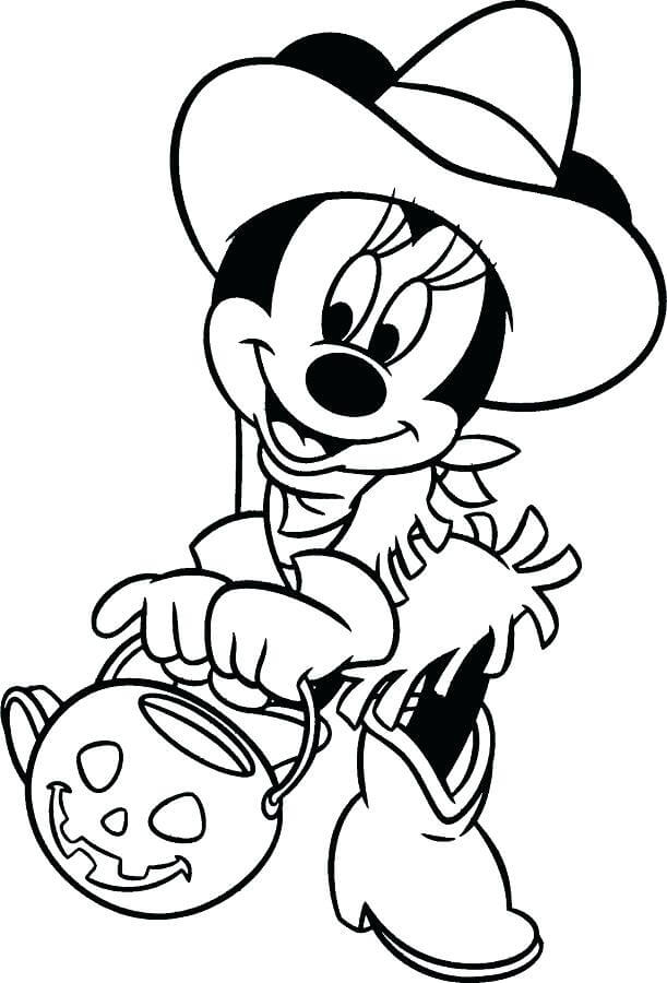 Minnie Mouse à Halloween coloring page