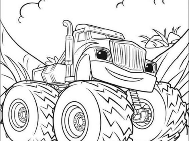 Monster Truck Blaze coloring page