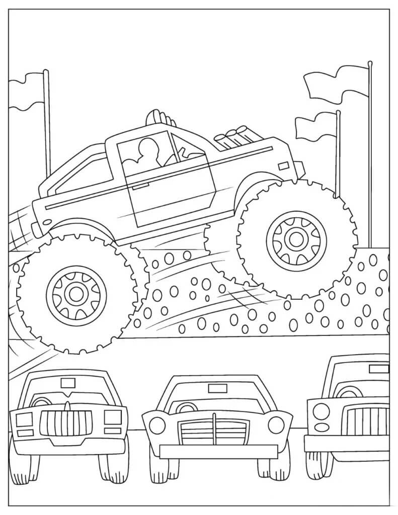 Coloriage Monster Truck Gratuit Pour Les Enfants