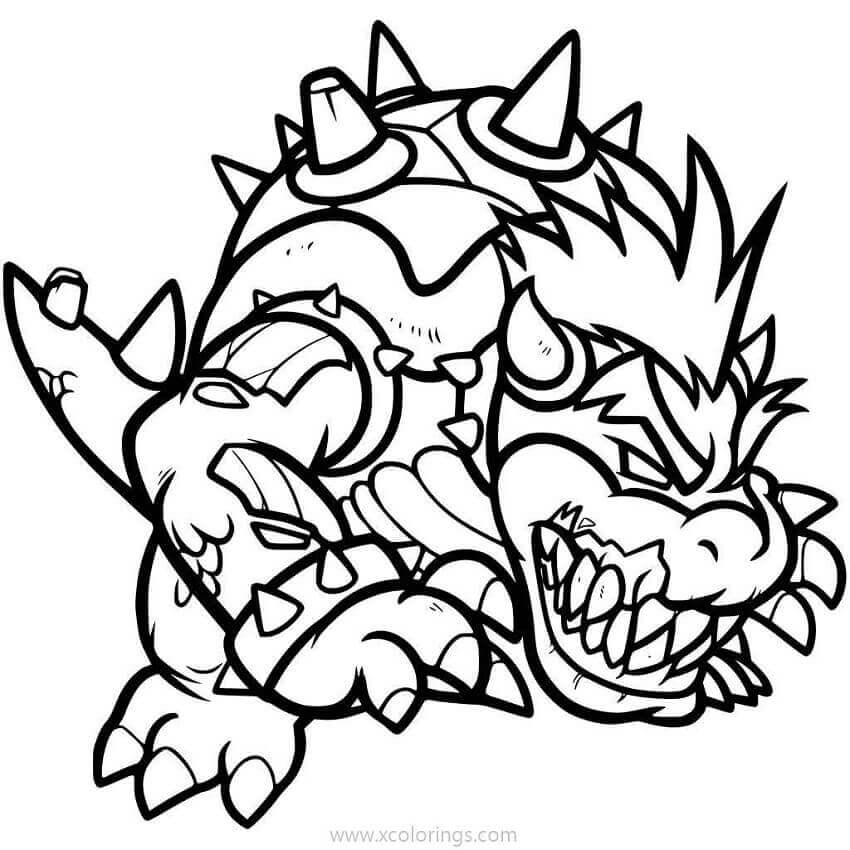 Monstre Bowser coloring page