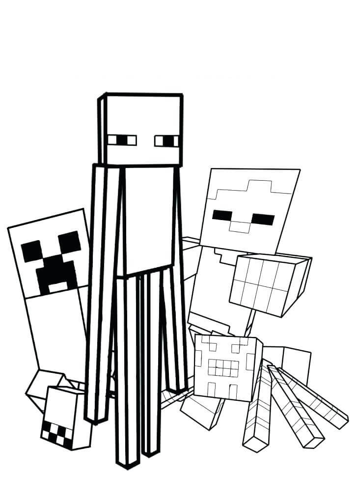 Monstres Minecraft coloring page