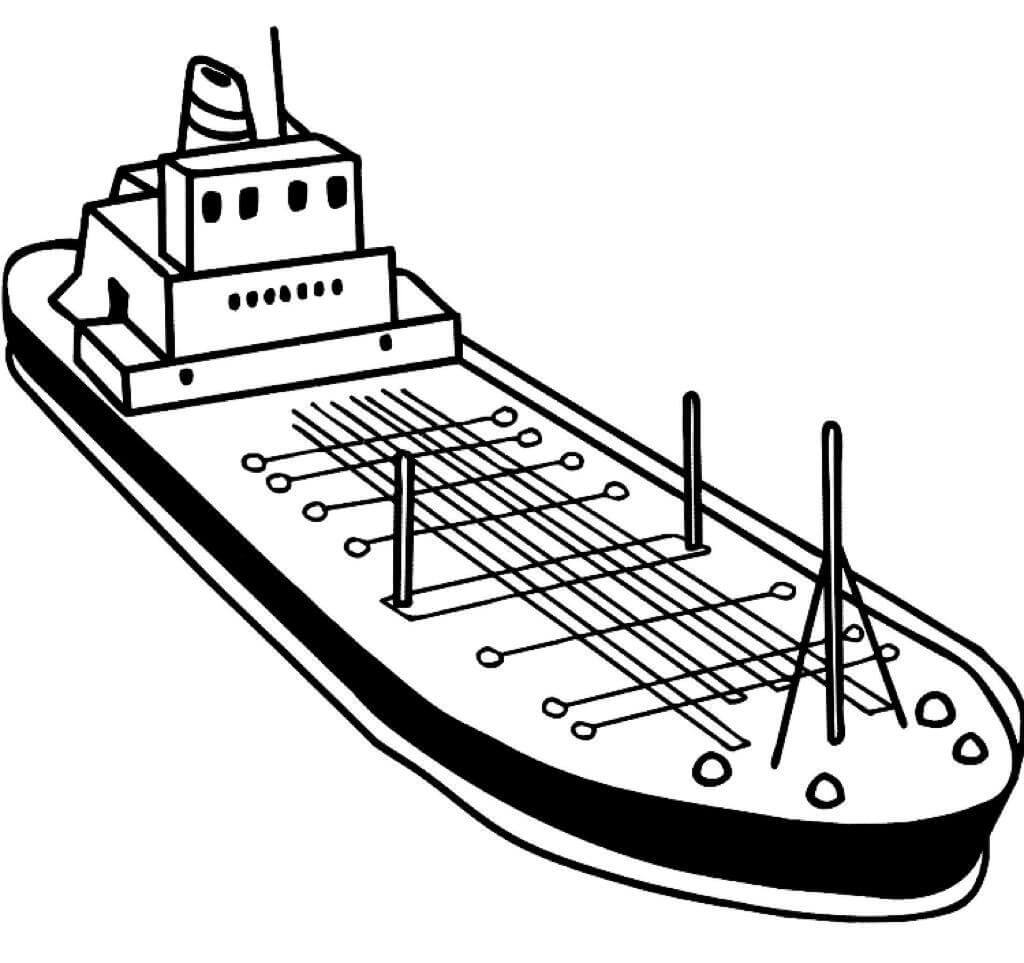 Coloriage Navire Cargo