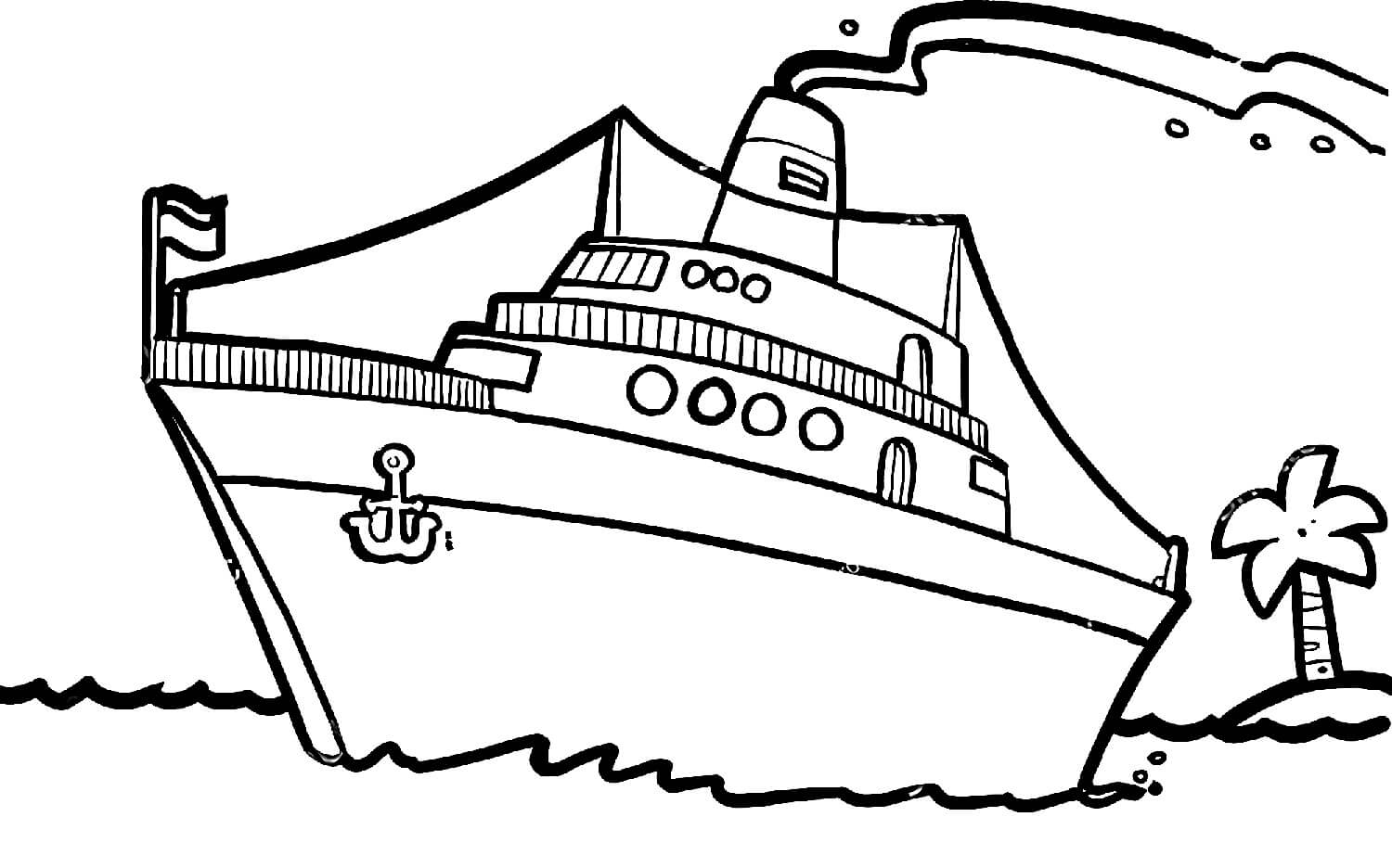 Coloriage Navire de Croisière