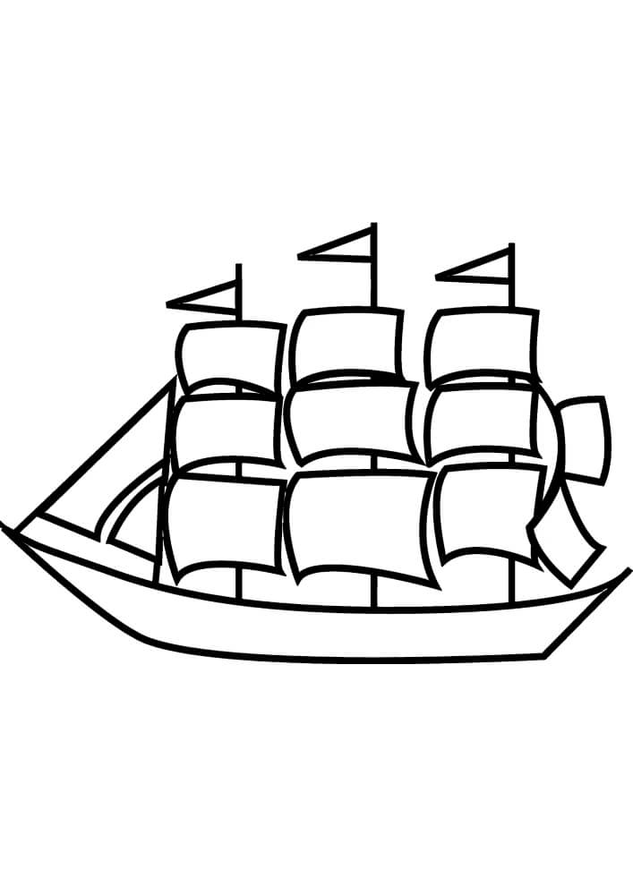Coloriage Navire très Simple