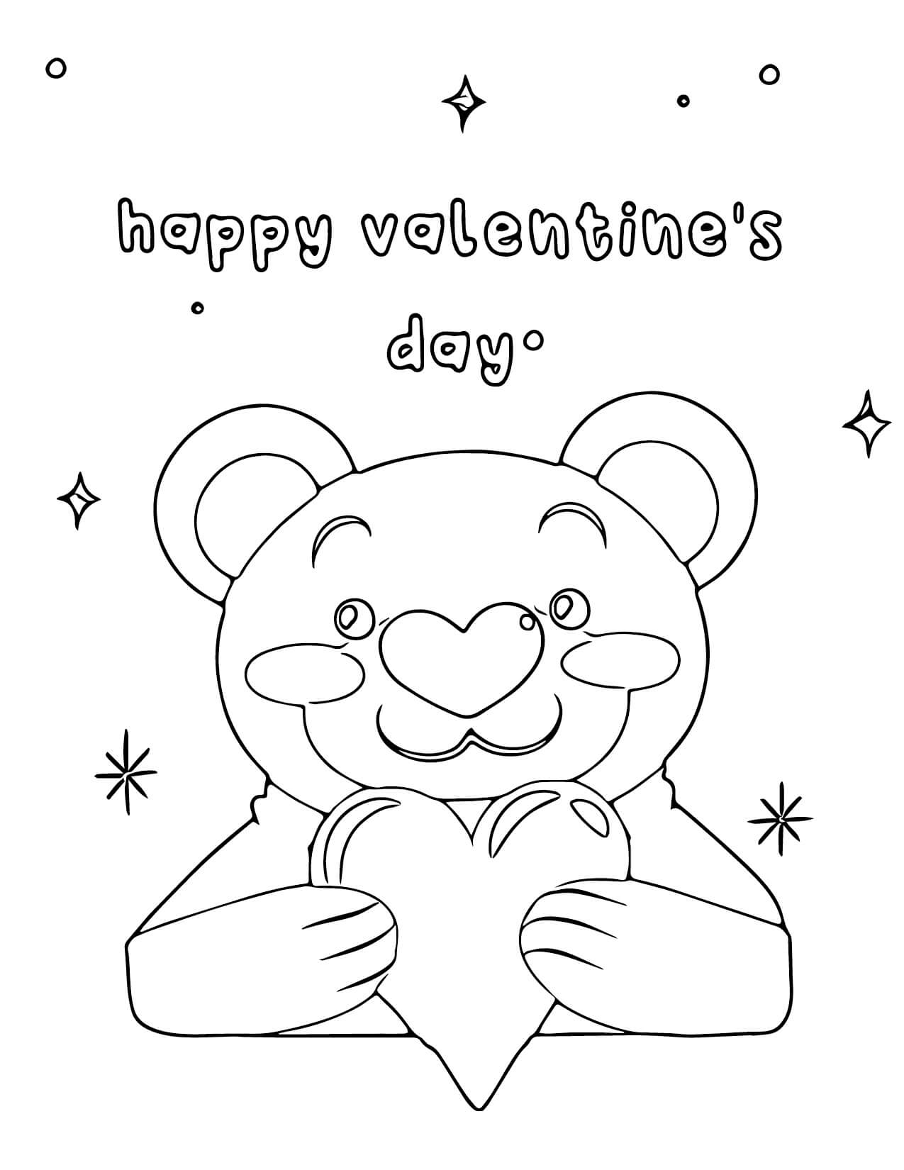 Ours de la Saint-Valentin coloring page