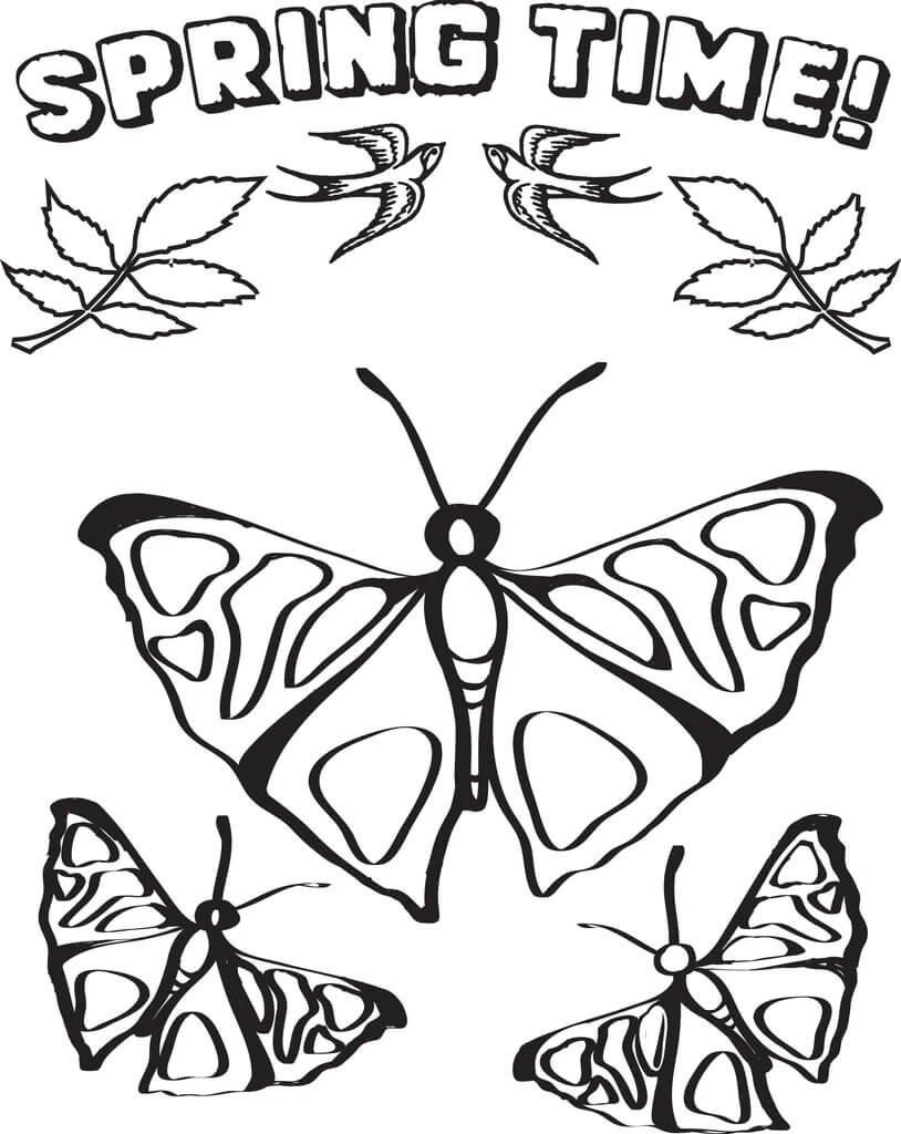Papillons de Printemps coloring page