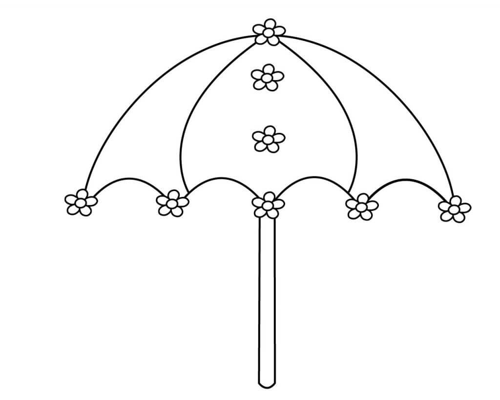 Parapluie avec Des Fleurs coloring page