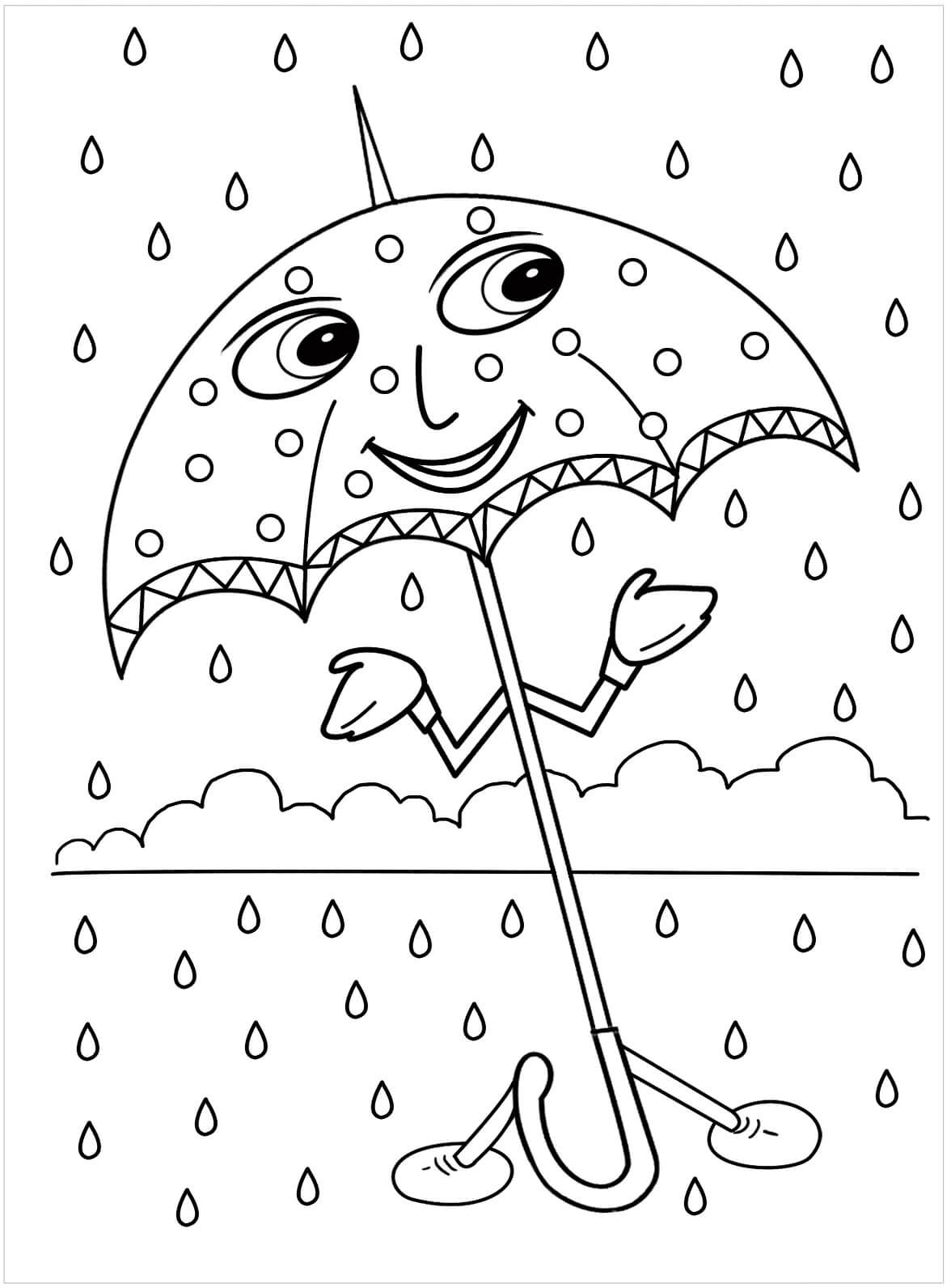Coloriage Parapluie de Dessin Animé